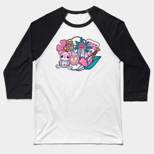 Cute but psycho pastel doodles dark background Baseball T-Shirt